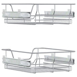 Pull-Out Wire Baskets 2 pcs Silver 45 cm - Rear View