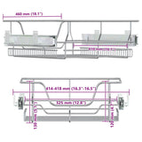 Pull-Out Wire Baskets 2 pcs Silver 45 cm - Extra Image