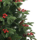 Artificial Hinged Christmas Tree with Cones and Berries 180 cm - 45-Degree Angle