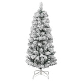 Artificial Hinged Christmas Tree with Flocked Snow 120 cm - Front View