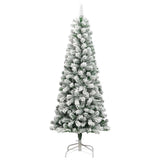 Artificial Hinged Christmas Tree with Flocked Snow 180 cm - Front View
