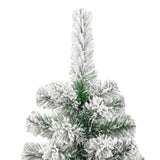 Artificial Hinged Christmas Tree with Flocked Snow 210 cm - Top-Down View