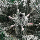 Artificial Hinged Christmas Tree with Flocked Snow 180 cm - Close-Up Angle