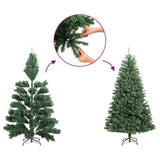 Artificial Hinged Christmas Tree with Flocked Snow 180 cm - Low Angle