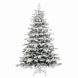 Artificial Hinged Christmas Tree with Flocked Snow 210 cm - Front View