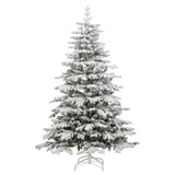 Artificial Hinged Christmas Tree with Flocked Snow 240 cm - Front View