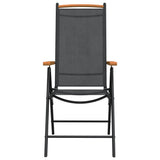 7 Piece Garden Dining Set Black and Brown Aluminium - 45-Degree Angle