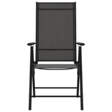 7 Piece Garden Dining Set Black Aluminium