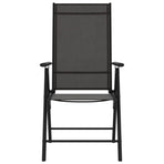 7 Piece Garden Dining Set Black Aluminium