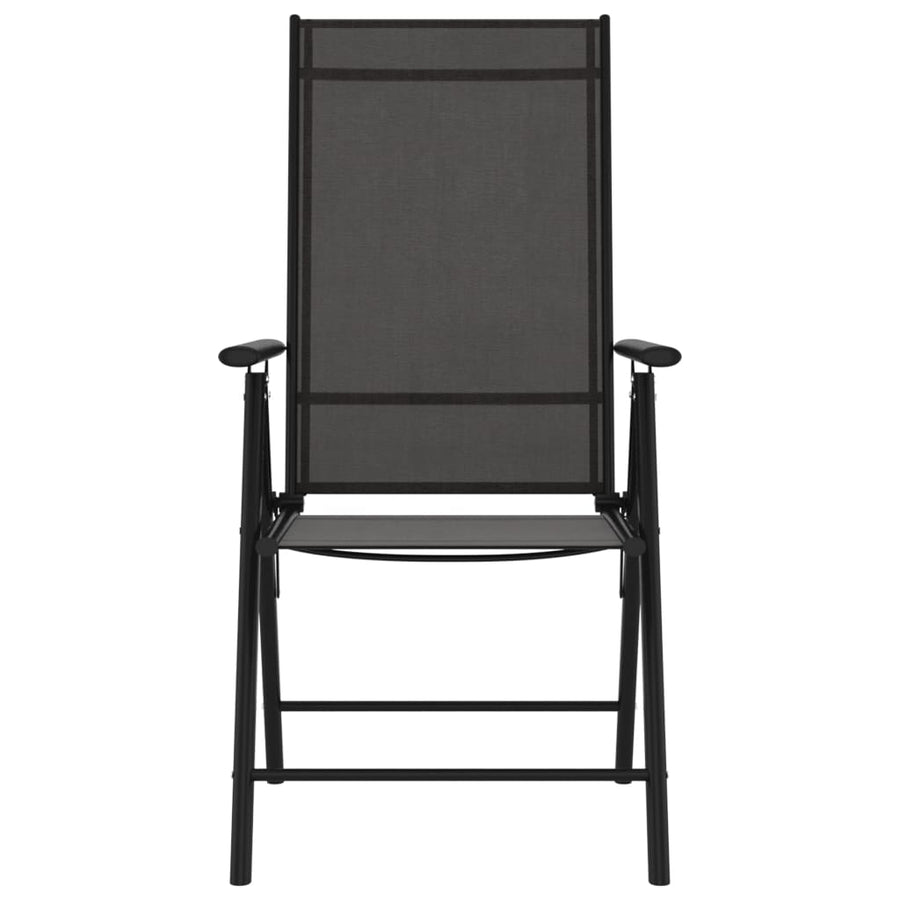 7 Piece Garden Dining Set Black Aluminium