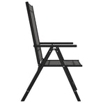 7 Piece Garden Dining Set Black Aluminium