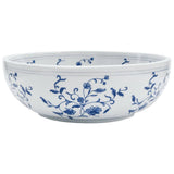 Countertop Basin White and Blue Round ?41x14 cm Ceramic