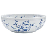 Countertop Basin White and Blue Round Φ41x14 cm Ceramic - Front View