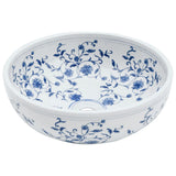 Countertop Basin White and Blue Round ?41x14 cm Ceramic
