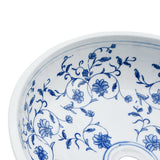 Countertop Basin White and Blue Round ?41x14 cm Ceramic