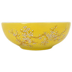 Countertop Basin White and Yellow Round F41x14 cm Ceramic