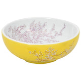 Countertop Basin White and Yellow Round Φ41x14 cm Ceramic - Side View