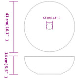 Countertop Basin White and Yellow Round F41x14 cm Ceramic