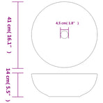 Countertop Basin White and Yellow Round F41x14 cm Ceramic