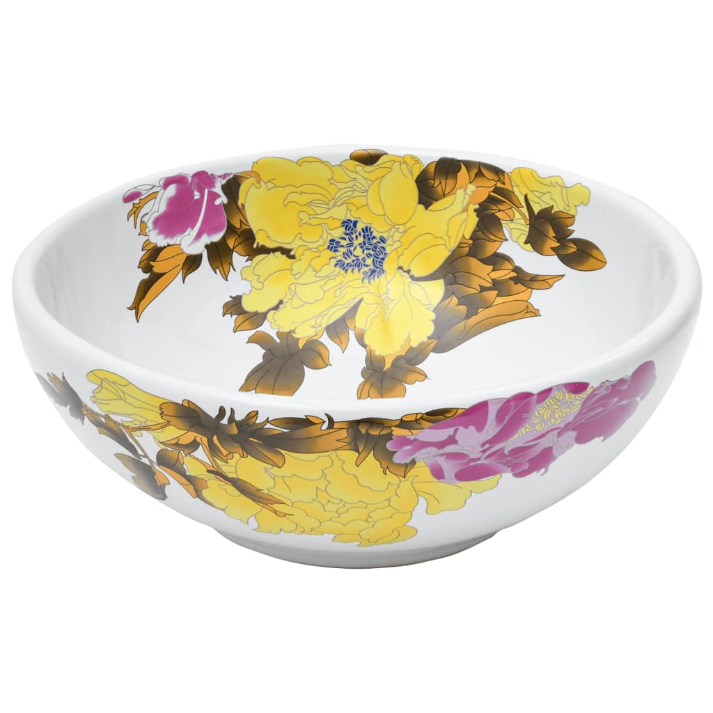 Countertop Basin Multicolour Round ?41x14 cm Ceramic
