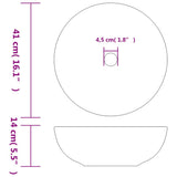 Countertop Basin Multicolour Round ?41x14 cm Ceramic - Rear View