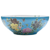 Countertop Basin Multicolour Round Φ41x14 cm Ceramic - Front View