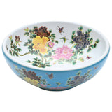 Countertop Basin Multicolour Round Φ41x14 cm Ceramic - Side View