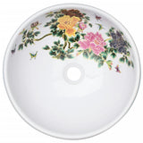Countertop Basin Multicolour Round Φ41x14 cm Ceramic - Top-Down View