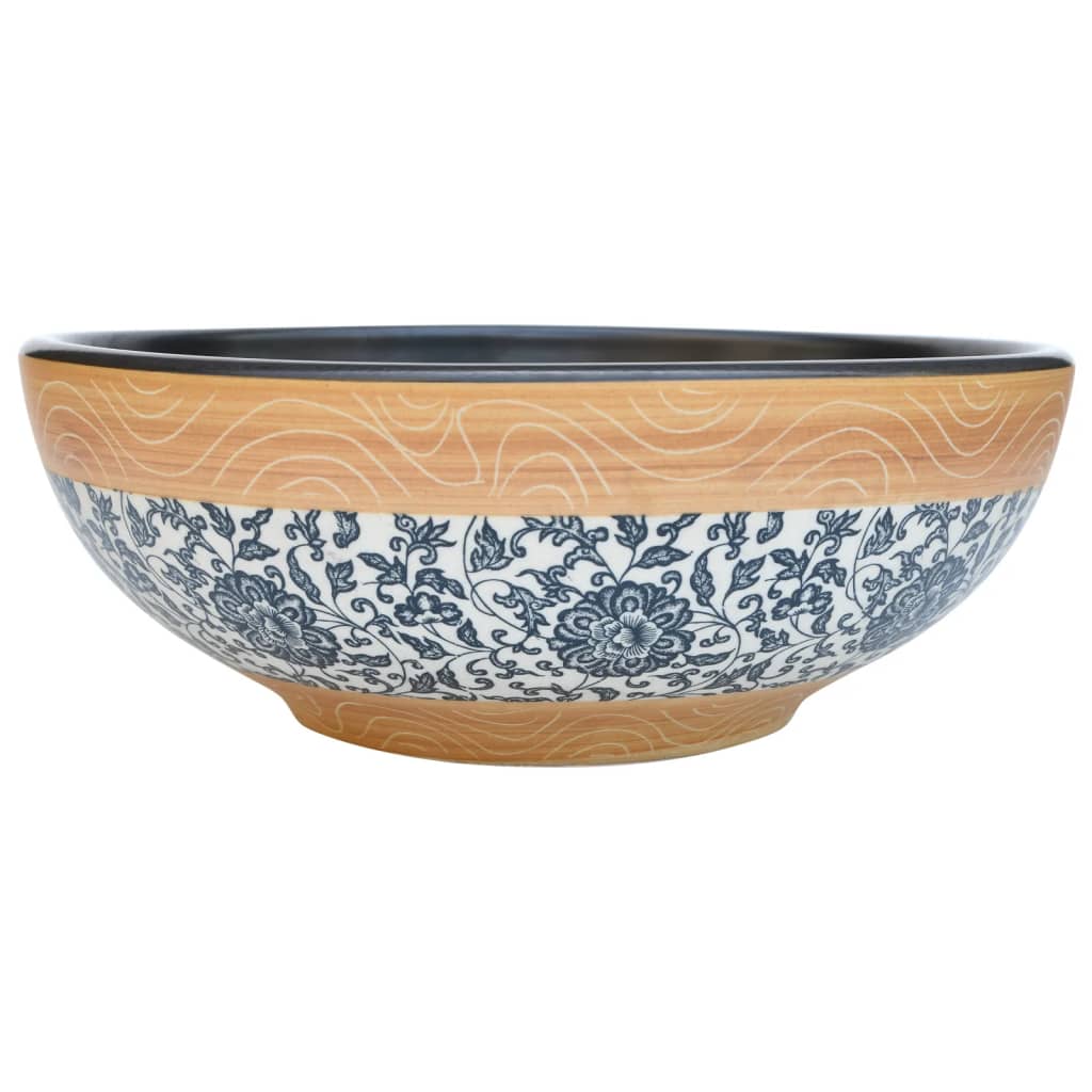 Countertop Basin Multicolour Round ?41x14 cm Ceramic
