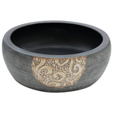 Countertop Basin Black and Brown Round F41x14 cm Ceramic