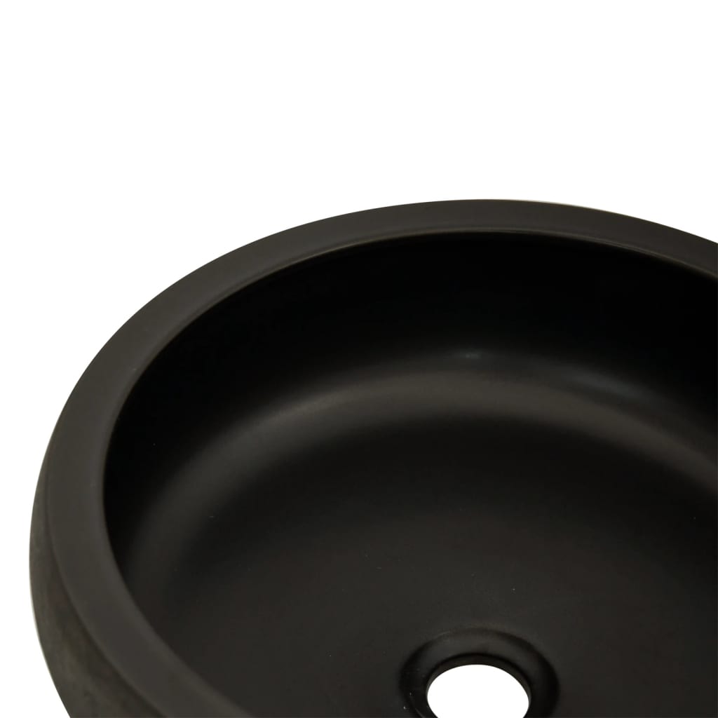 Countertop Basin Black and Brown Round F41x14 cm Ceramic