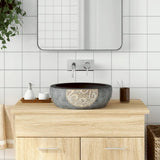 Countertop Basin Black and Brown Round F41x14 cm Ceramic