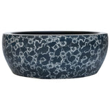 Countertop Basin Black and Blue Round F41x14 cm Ceramic