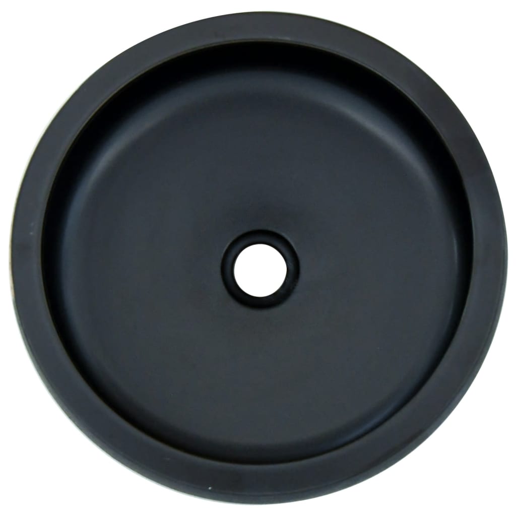 Countertop Basin Black and Blue Round F41x14 cm Ceramic
