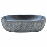 Countertop Basin Black and Grey Oval 47x33x13 cm Ceramic - Side View