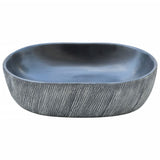 Countertop Basin Black and Grey Oval 47x33x13 cm Ceramic - Top-Down View