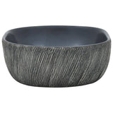 Countertop Basin Black and Grey Oval 47x33x13 cm Ceramic - 45-Degree Angle