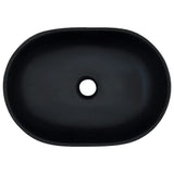 Countertop Basin Black and Grey Oval 47x33x13 cm Ceramic - Rear View