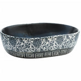 Countertop Basin Black and Blue Oval 47x33x13 cm Ceramic - Front View