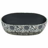Countertop Basin Black and Blue Oval 47x33x13 cm Ceramic - Top-Down View