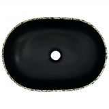 Countertop Basin Black and Blue Oval 47x33x13 cm Ceramic