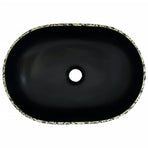 Countertop Basin Black and Blue Oval 47x33x13 cm Ceramic
