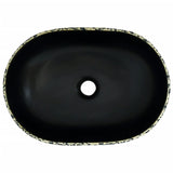 Countertop Basin Black and Blue Oval 47x33x13 cm Ceramic - Rear View