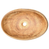 Countertop Basin Brown Oval 59x40x15 cm Ceramic - Rear View