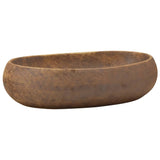 Countertop Basin Brown Oval 59x40x15 cm Ceramic - Front View