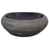 Countertop Basin Purple and Grey Oval 59x40x14 cm Ceramic - 45-Degree Angle