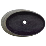Countertop Basin Purple and Grey Oval 59x40x14 cm Ceramic - Rear View
