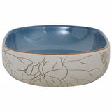 Countertop Basin Sand and Blue Oval 59x40x14 cm Ceramic - 45-Degree Angle