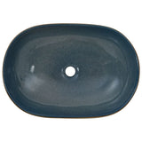 Countertop Basin Sand and Blue Oval 59x40x14 cm Ceramic - Rear View