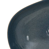 Countertop Basin Sand and Blue Oval 59x40x14 cm Ceramic - Close-Up Angle